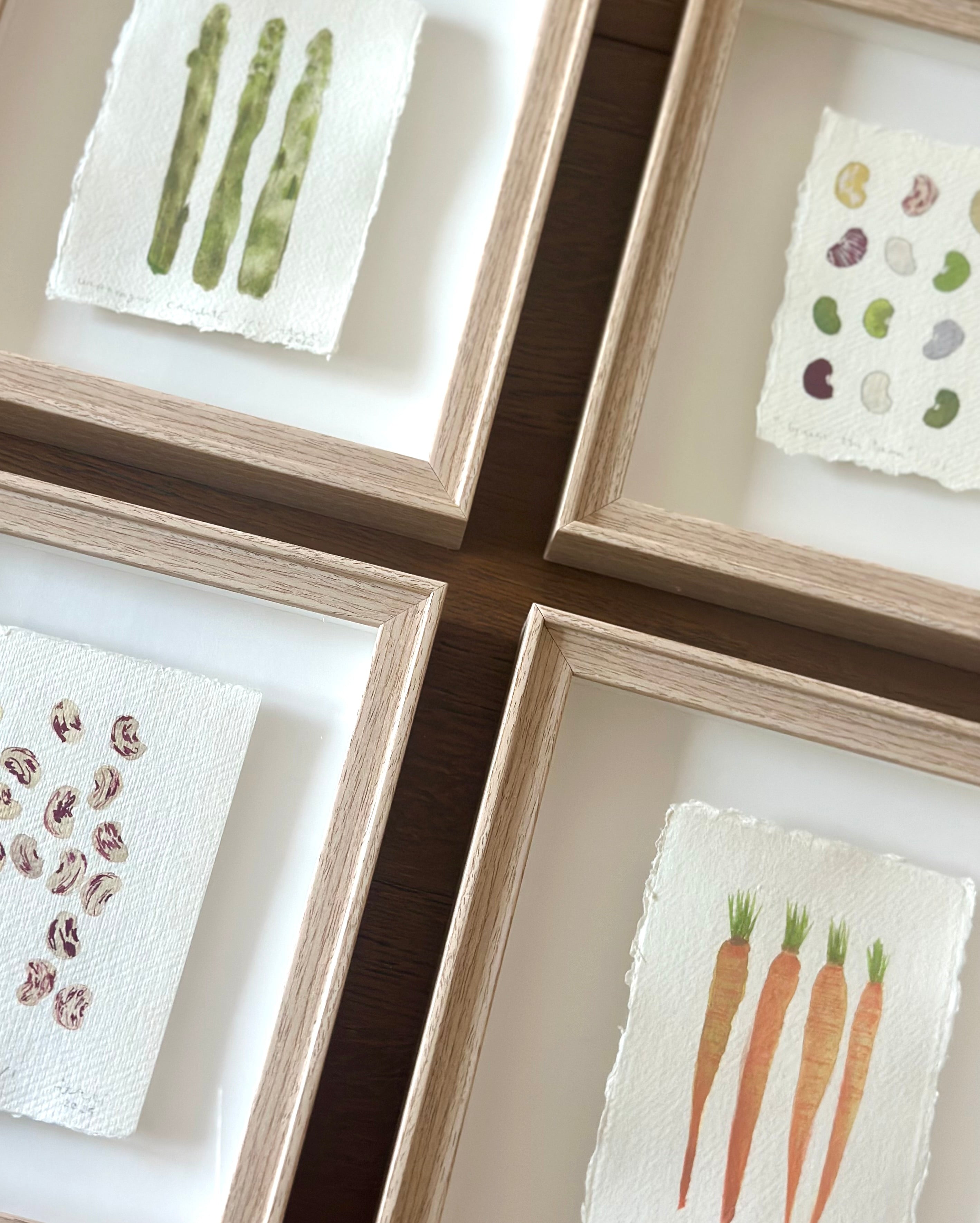 Crudité Asparagus Framed Watercolor Artwork