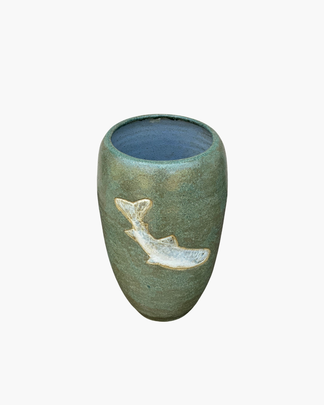 VINTAGE Stoneware Fish Vase
