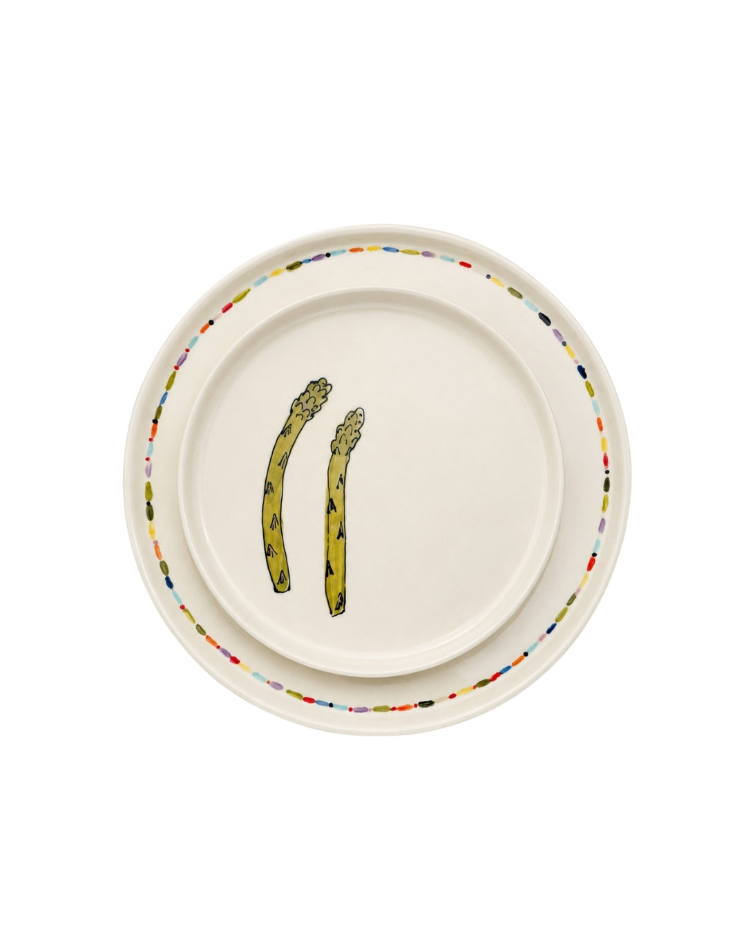 Everyday Porcelain Rainbow Stitch Dinner Plate