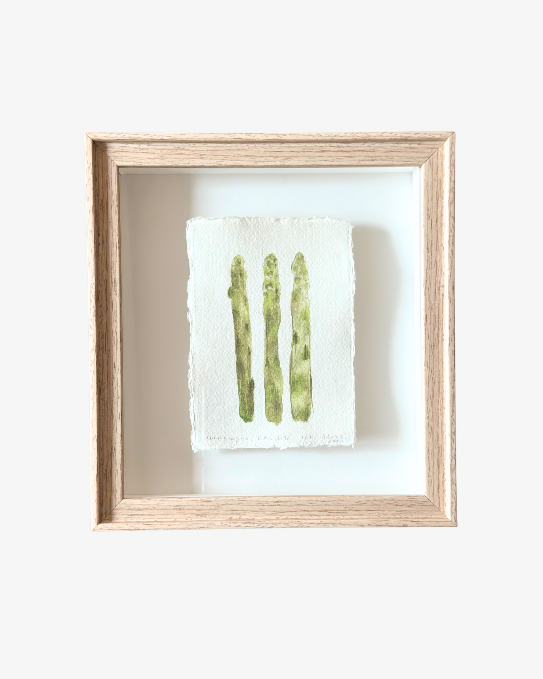 Crudité Asparagus Framed Watercolor Artwork