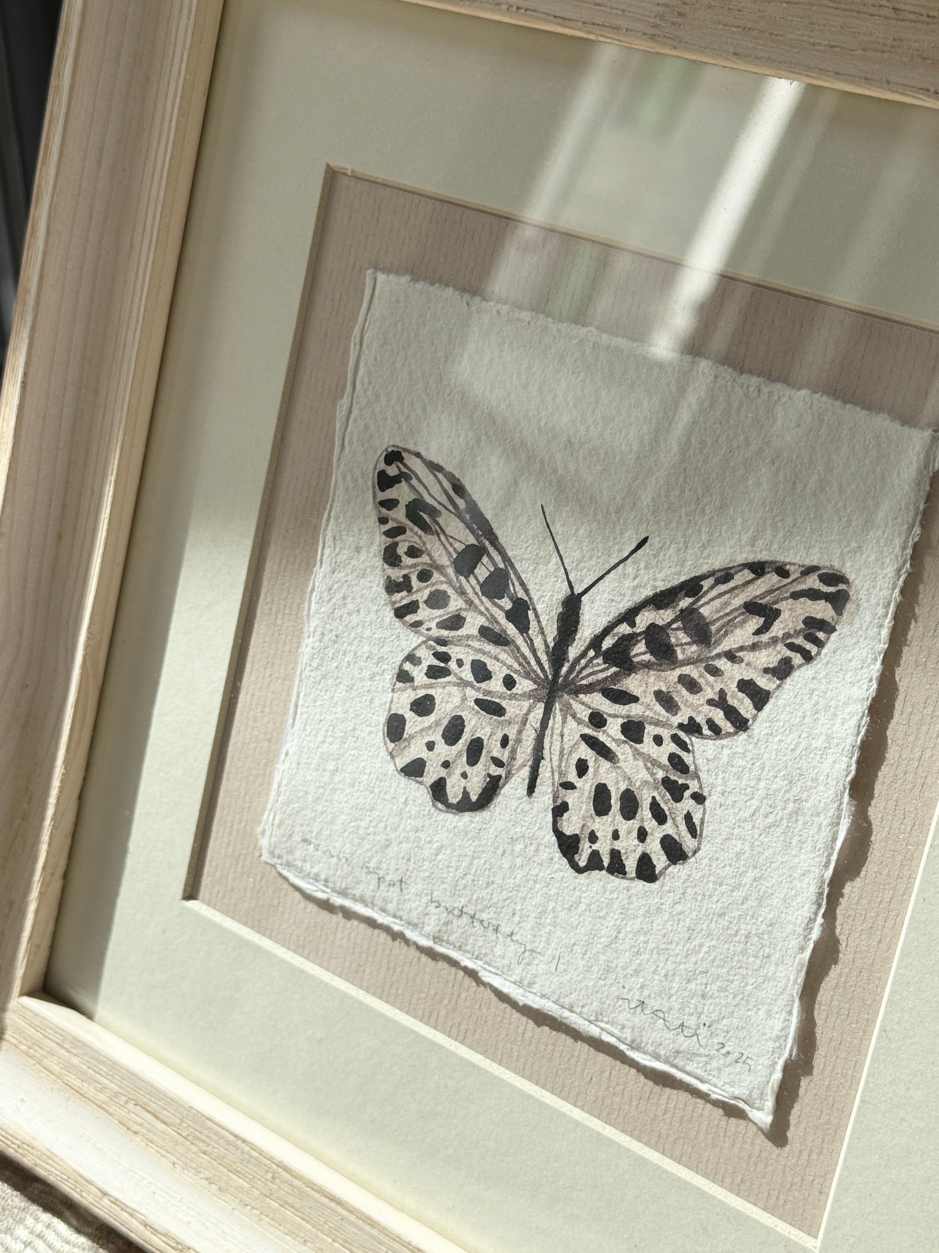 'Brown Spot Butterfly I' Framed Original Artwork