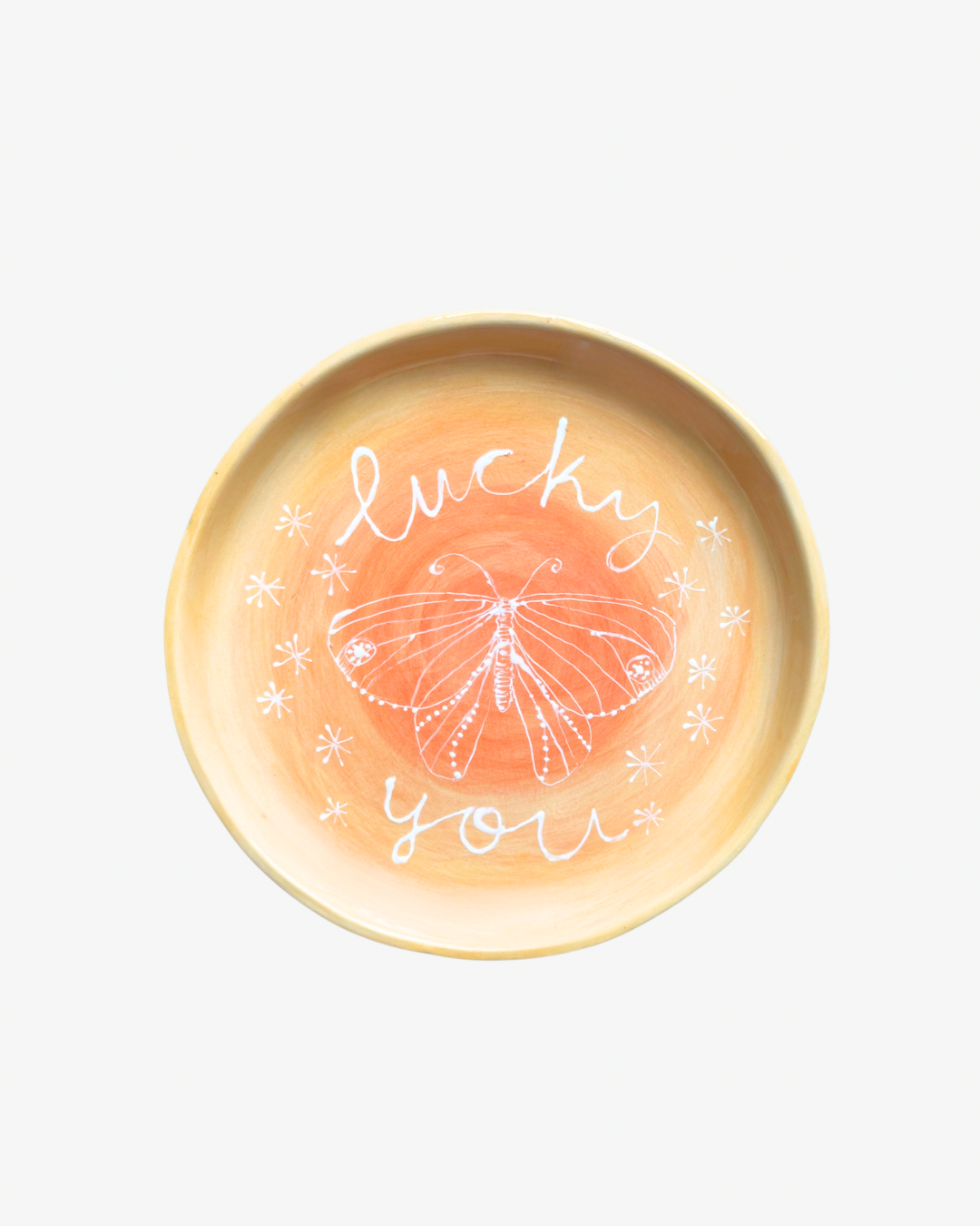 Lucky You Butterfly Yellow/Orange Wall Plate