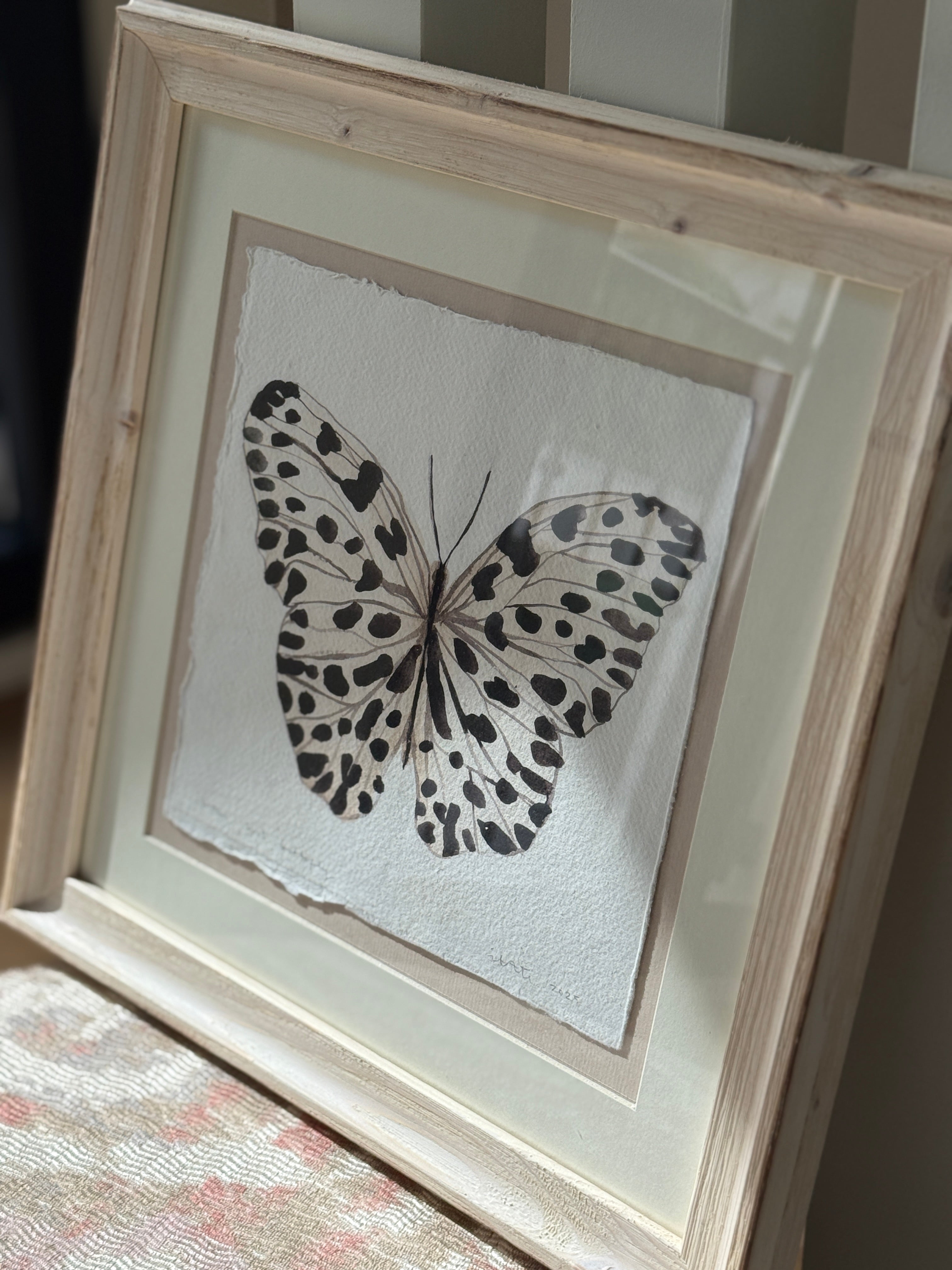 'Brown Spot Butterfly' Framed Original Artwork