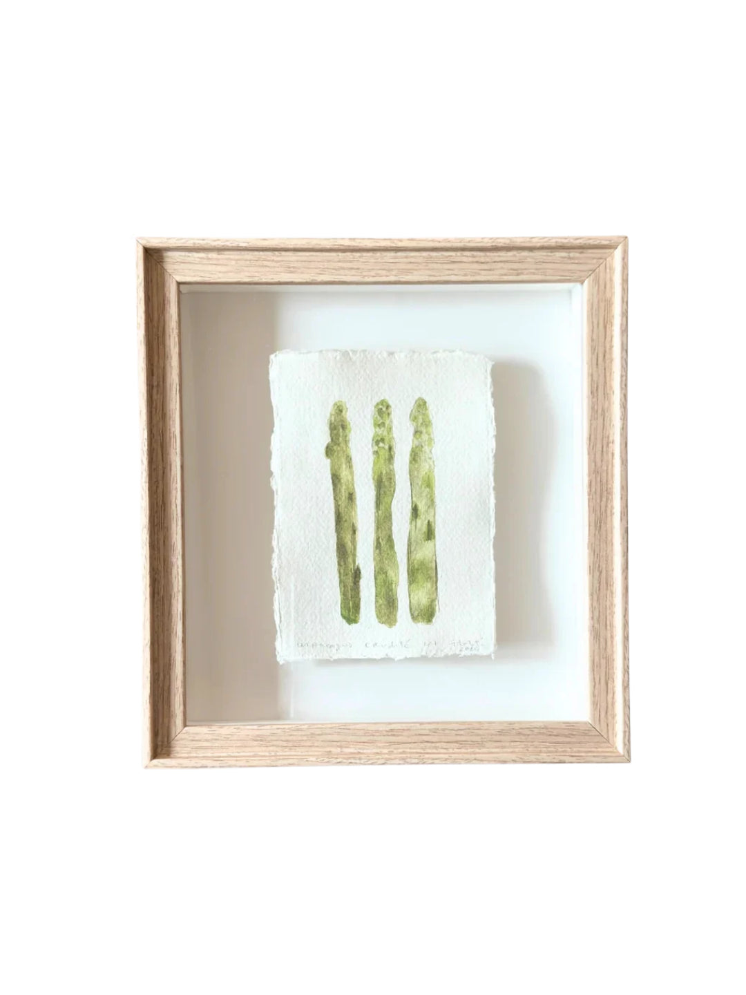 Crudité Asparagus Framed Watercolor Artwork