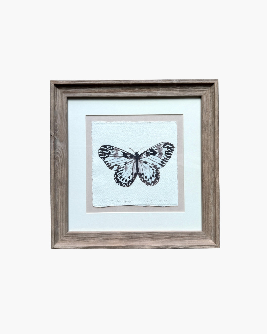 ‘Pale Mint Butterfly II’ Framed Original Artwork