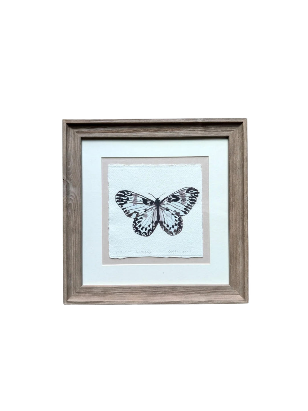 'Pale Mint Butterfly I' Framed Original Artwork