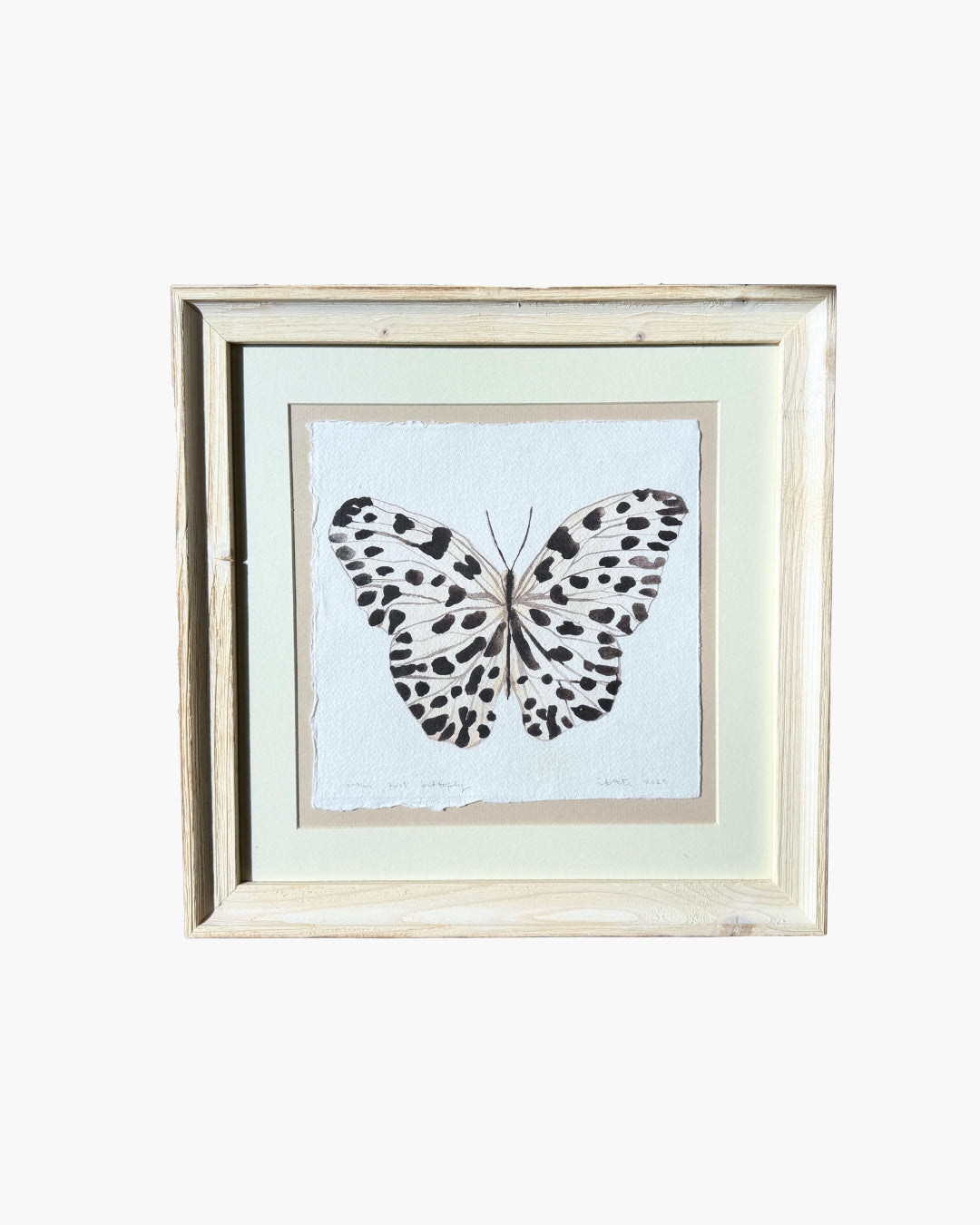 'Brown Spot Butterfly' Framed Original Artwork